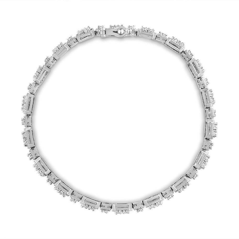 10K White Gold 2.0 Cttw Diamond Square Link Bracelet J-K Color, I2-I3 Clarity - Size 7.25" on sale at MyriadMart