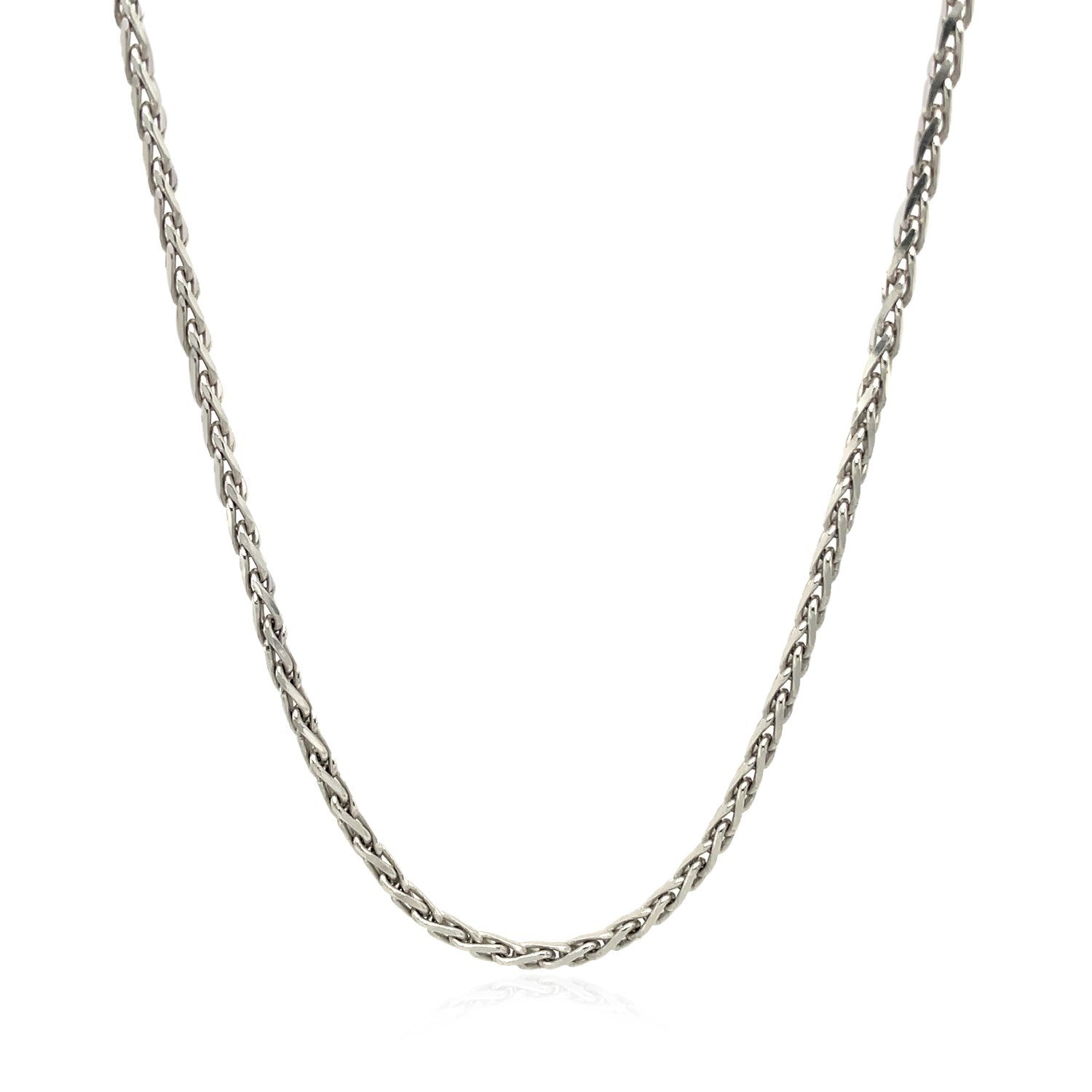 2.2mm Sterling Silver Rhodium Plated Wheat Chain on sale at MyriadMart