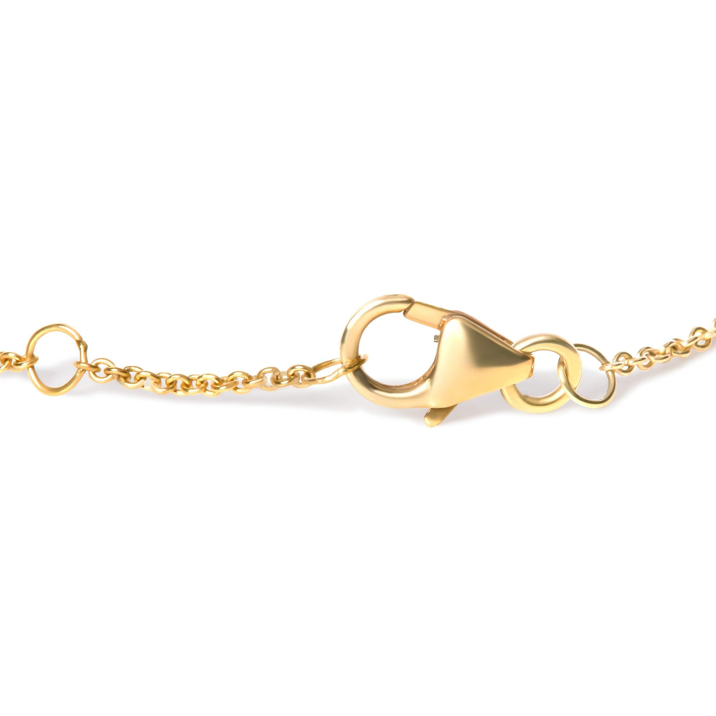 10K Yellow Gold Blue Sapphire and Diamond Accent Evil Eye Station Link Bracelet H-I Color, I1-I2 Clarity - Size 7" on sale at MyriadMart
