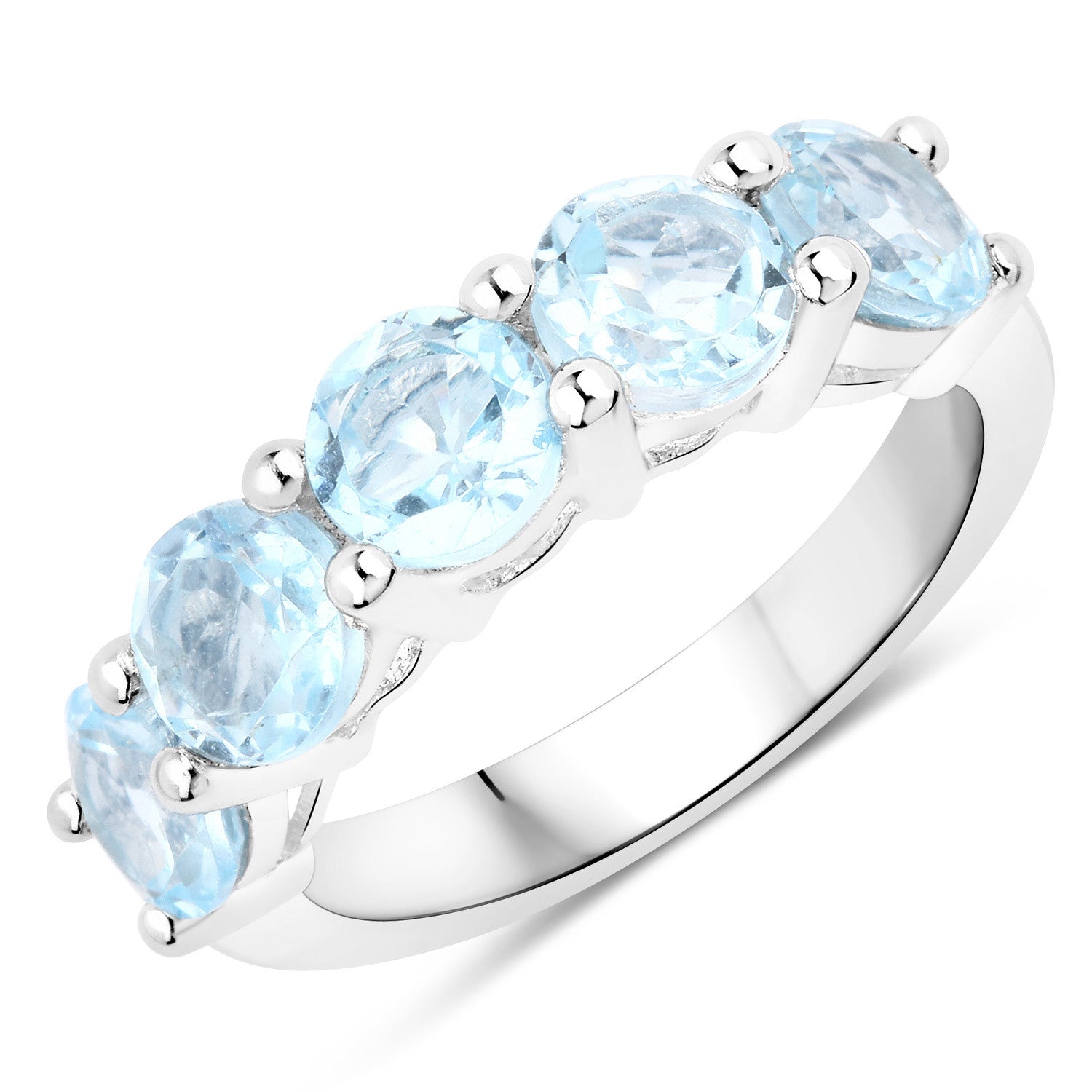 4.00 Carat Genuine Blue Topaz .925 Sterling Silver Ring on sale at MyriadMart