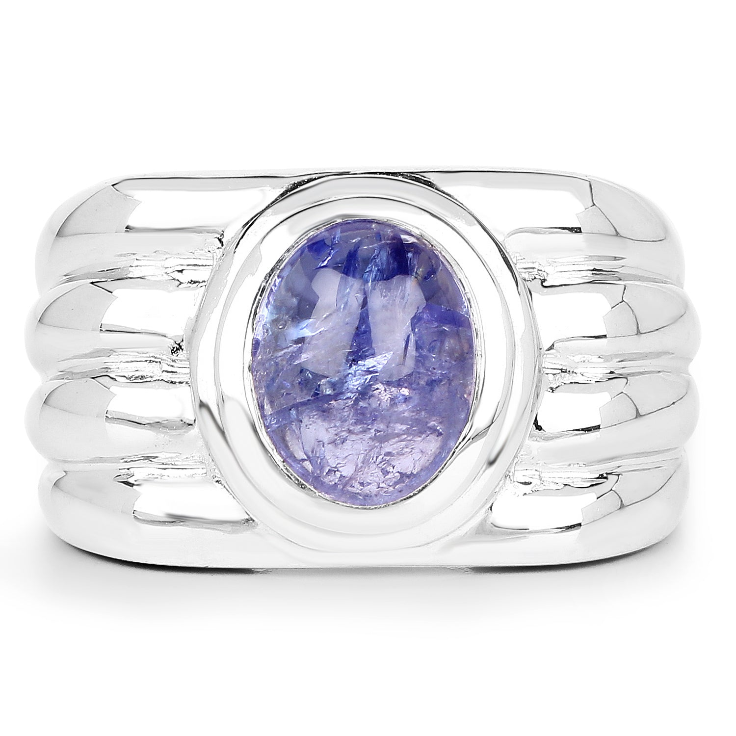 3.55 Carat Genuine Tanzanite .925 Sterling Silver Ring on sale at MyriadMart