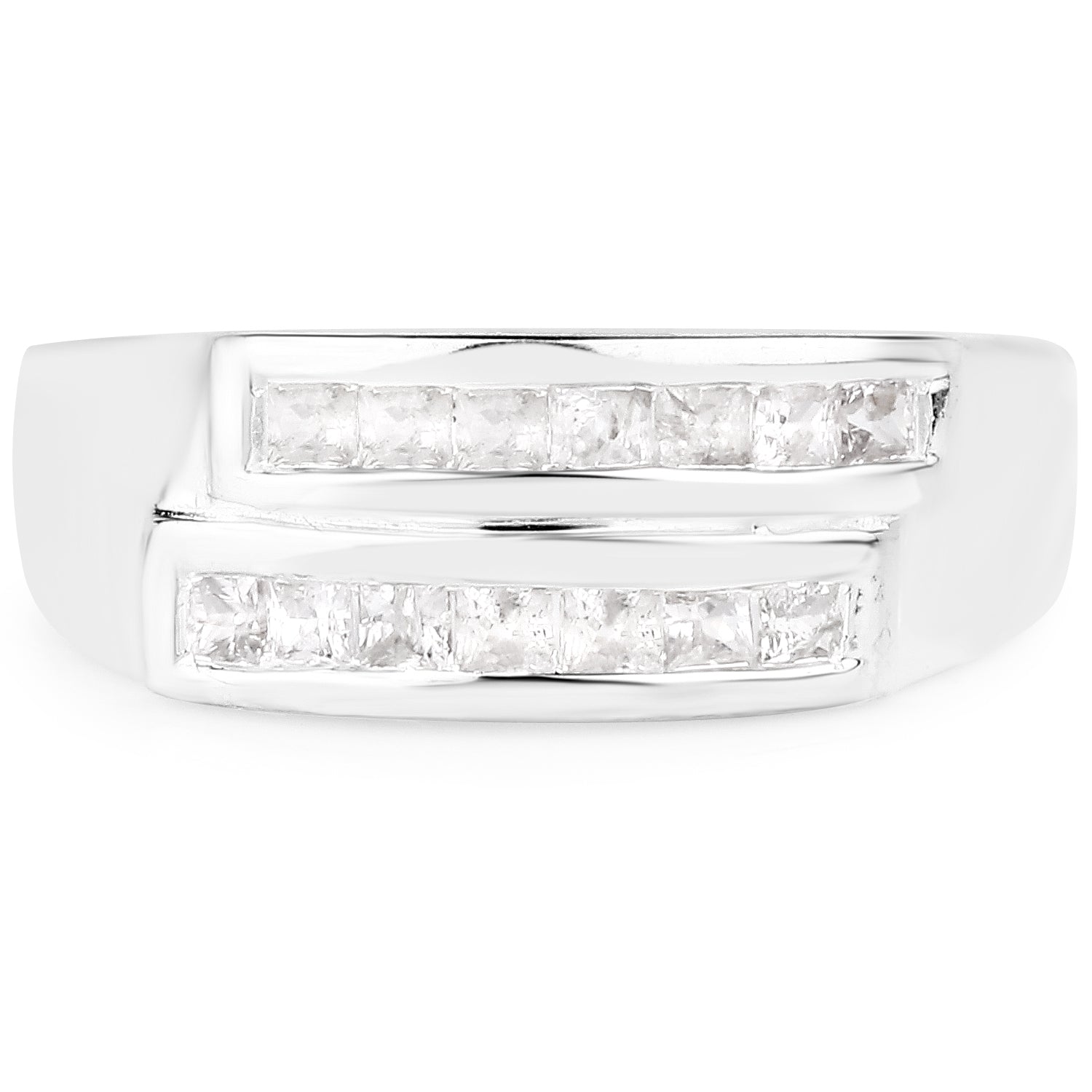 0.70 Carat Genuine White Sapphire .925 Sterling Silver Ring on sale at MyriadMart