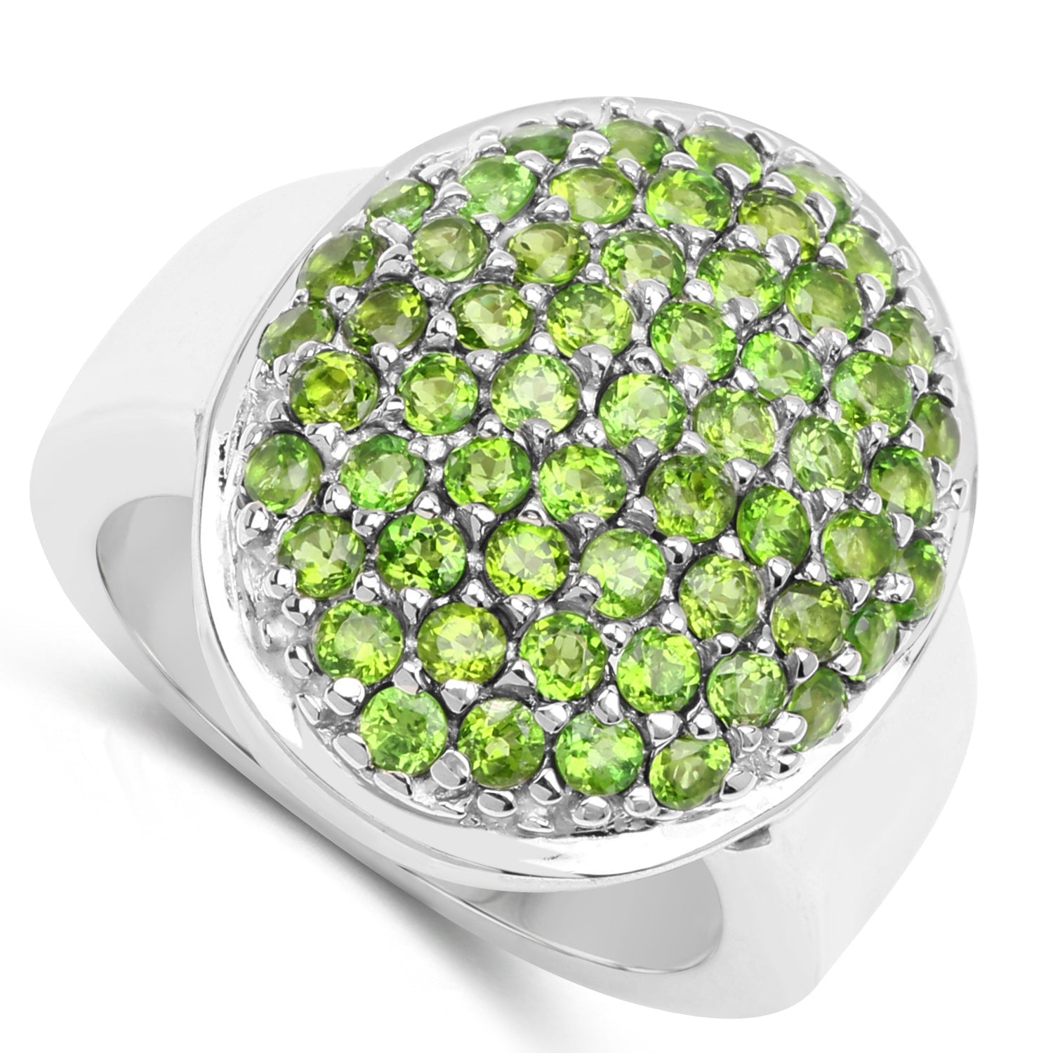 2.17 Carat Genuine Chrome Diopside .925 Sterling Silver Ring on sale at MyriadMart
