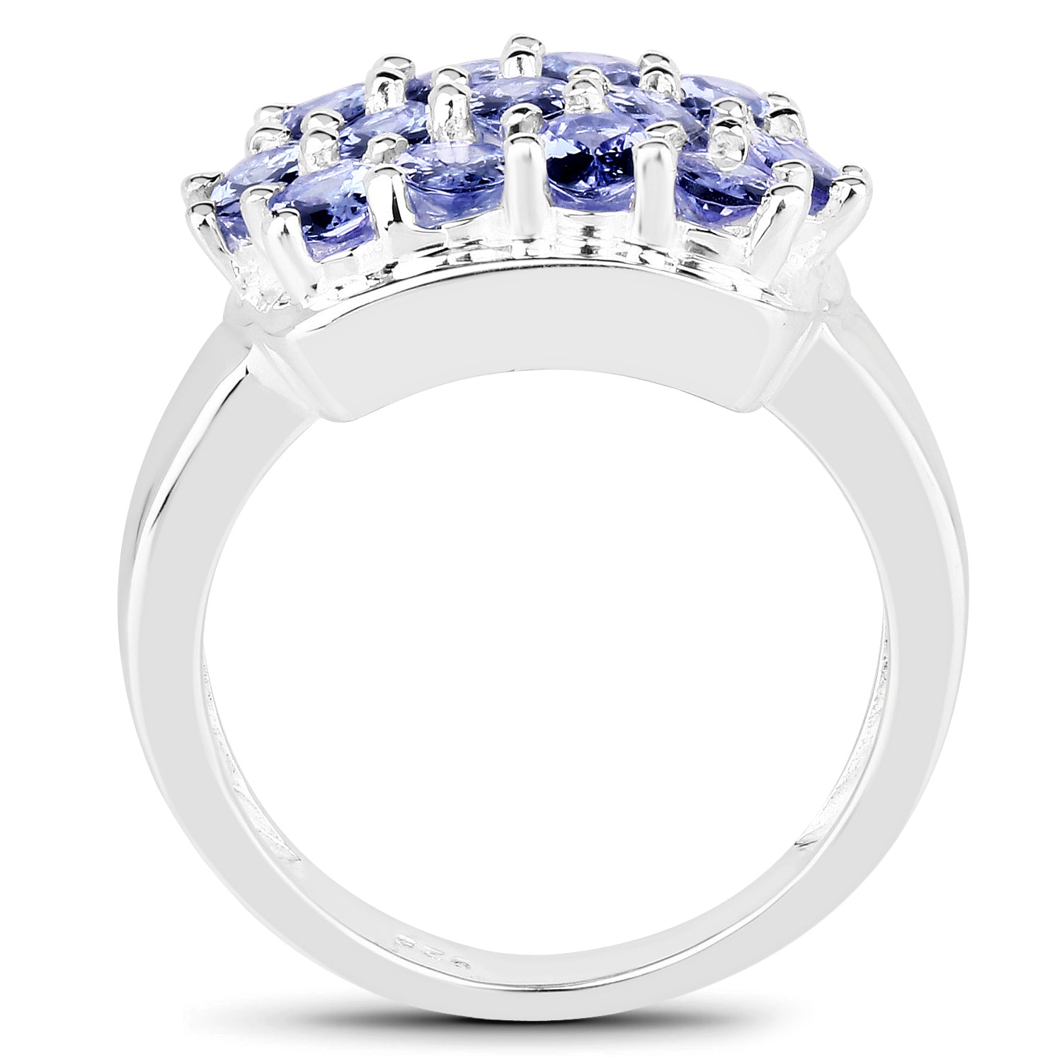 2.21 Carat Genuine Tanzanite .925 Sterling Silver Ring on sale at MyriadMart