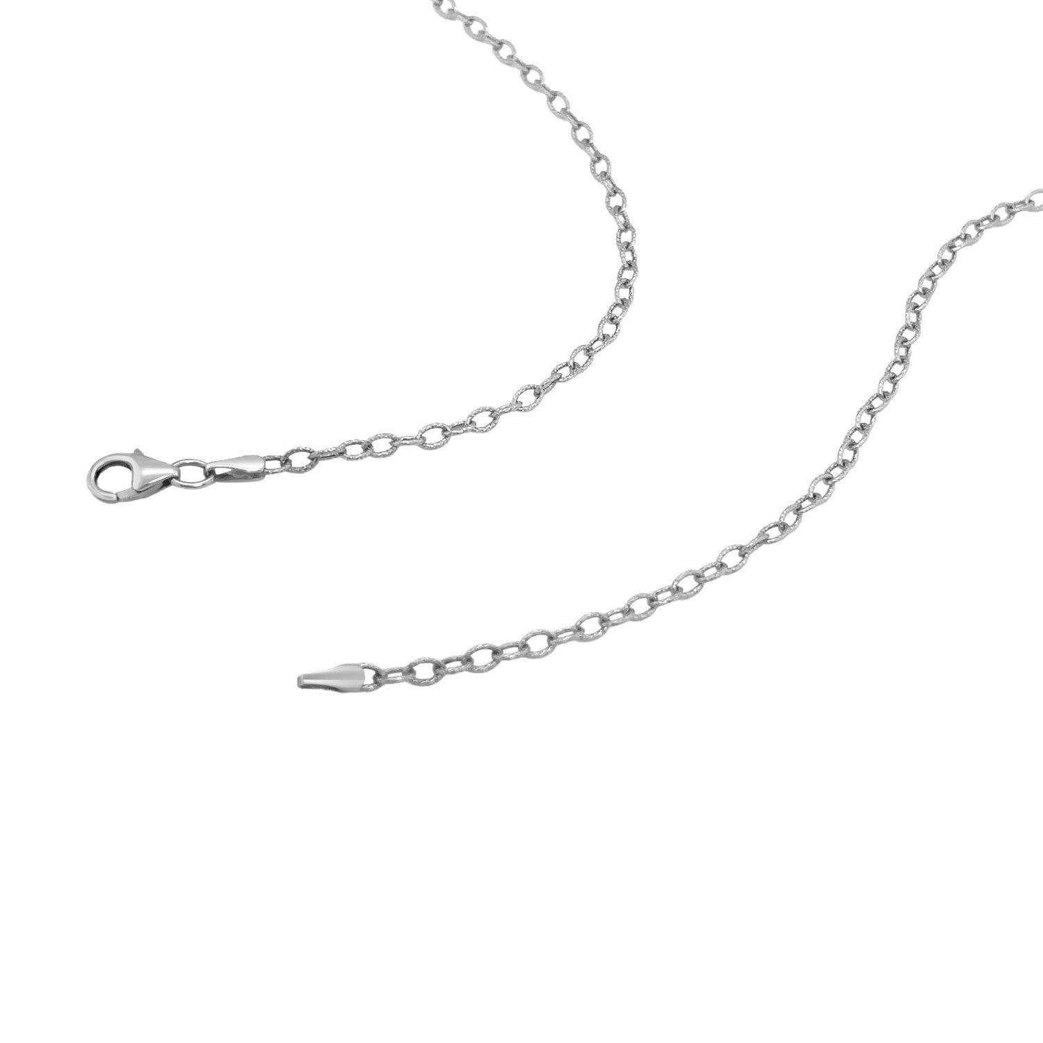 2.5mm 14k White Gold Pendant Chain with Textured Links on sale at MyriadMart