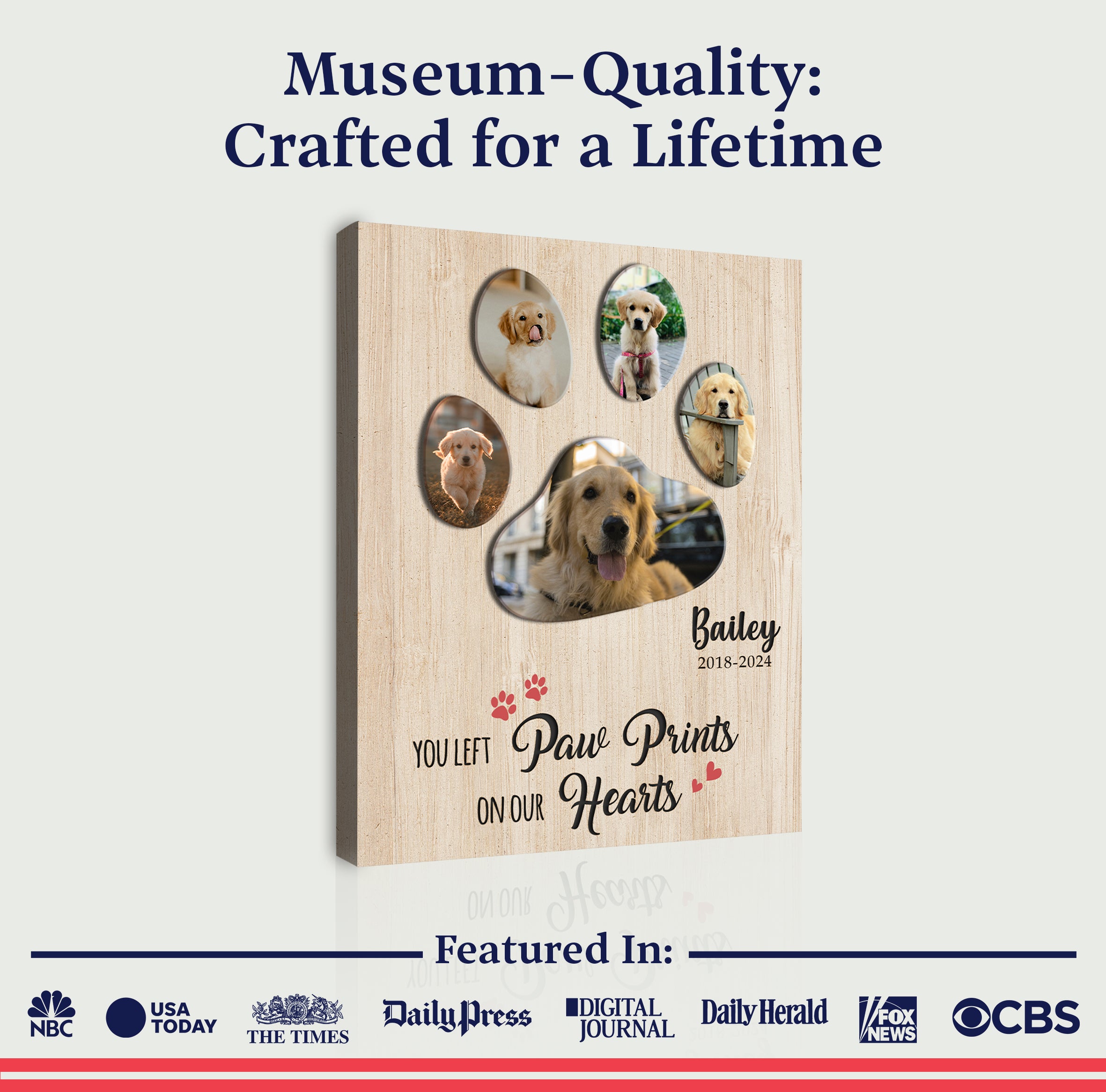 Pet Memorial Sign You Left Paw Prints On Our Hearts II on sale at MyriadMart