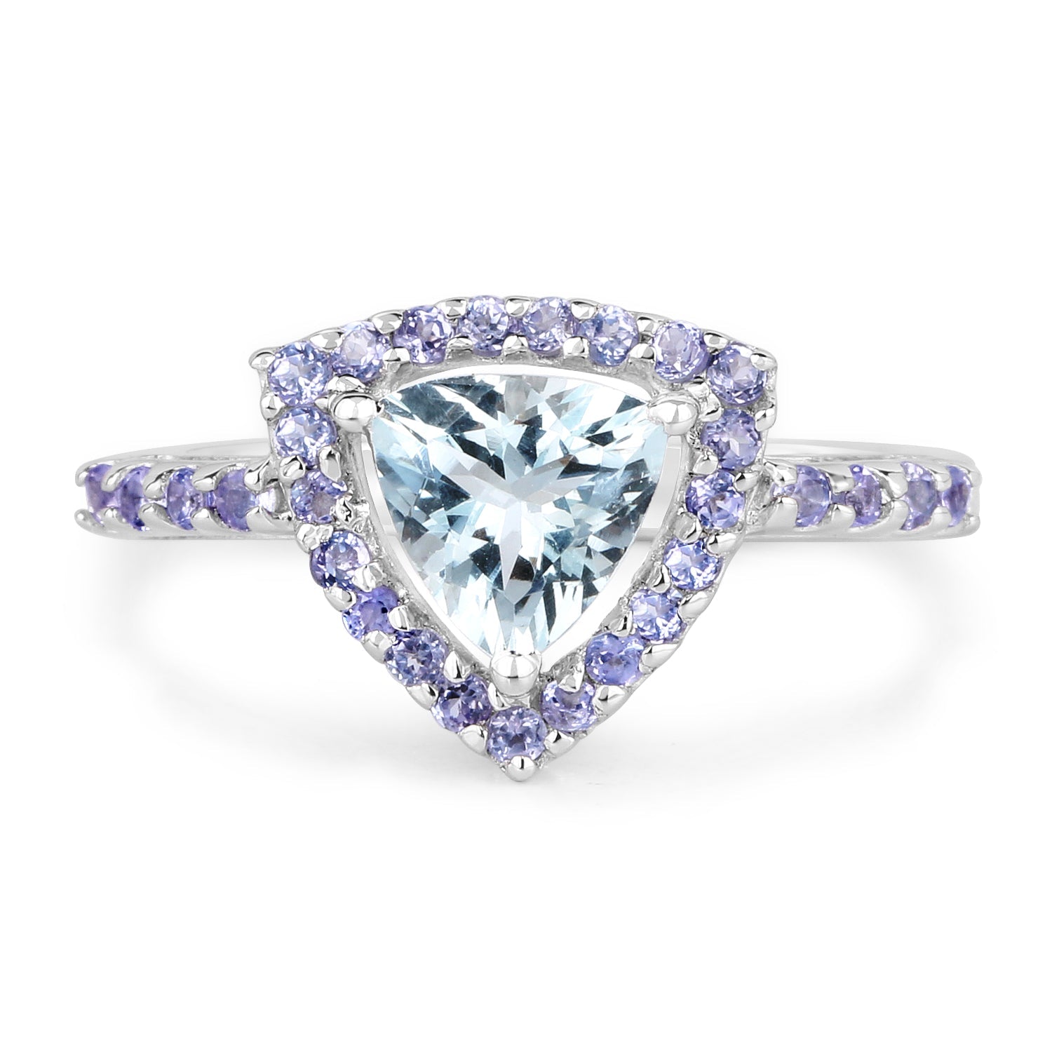 1.41 Carat Genuine Aquamarine & Tanzanite .925 Sterling Silver Ring on sale at MyriadMart