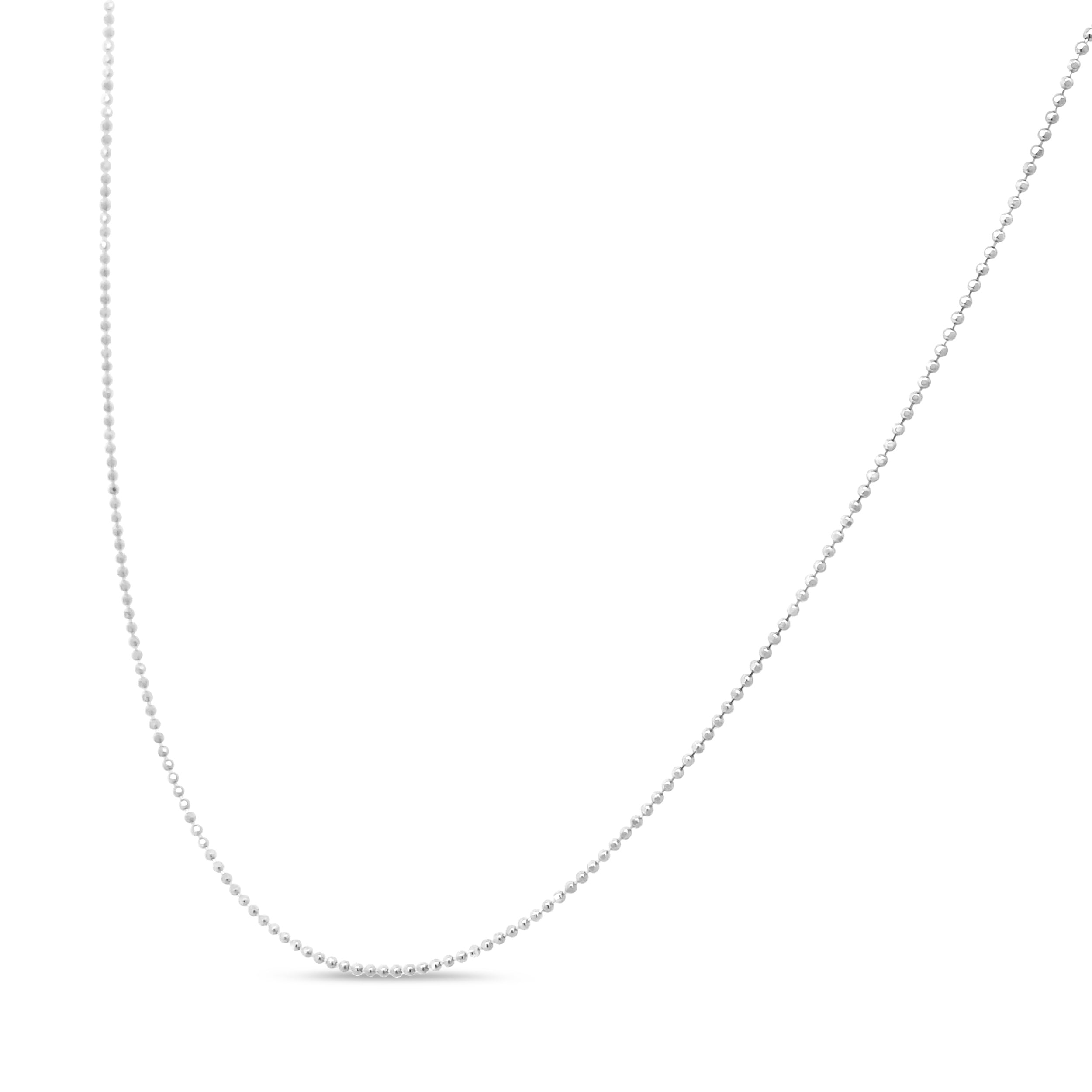 .925 Sterling Silver 0.7mm Slim and Dainty Unisex 18" Inch Ball Bead Chain Necklace on sale at MyriadMart