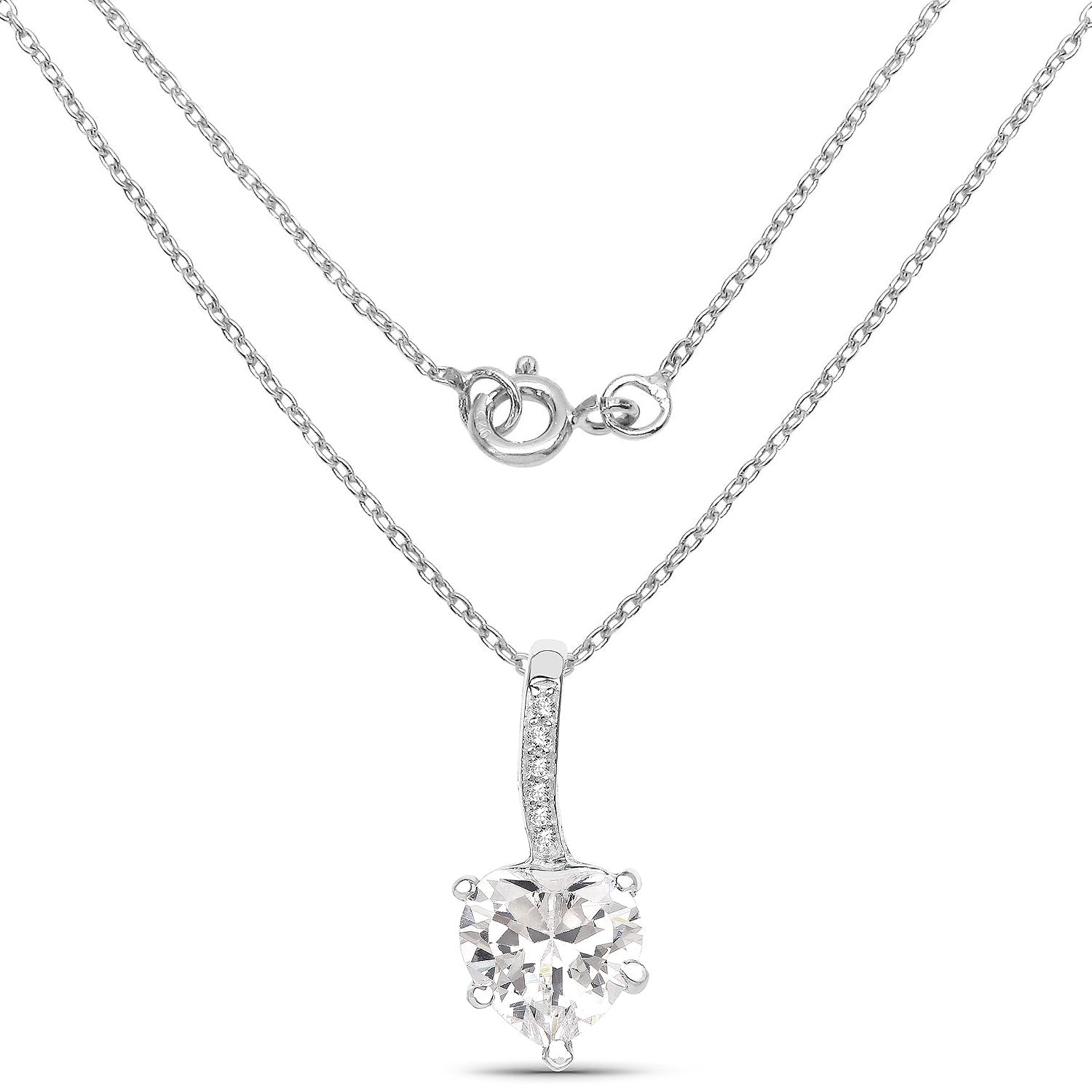 4.46 Carat Genuine White Cubic Zirconia .925 Sterling Silver Pendant on sale at MyriadMart