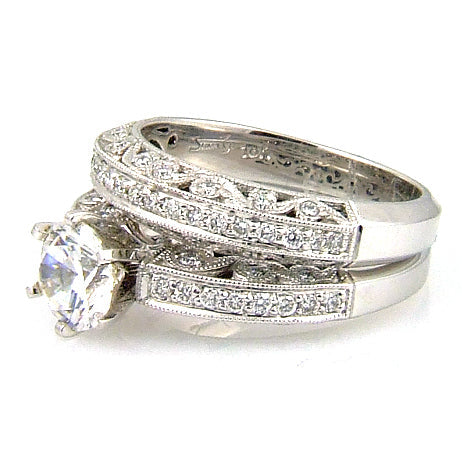 .54ct Antique Style Engagement Ring Set 18KT White Gold on sale at MyriadMart