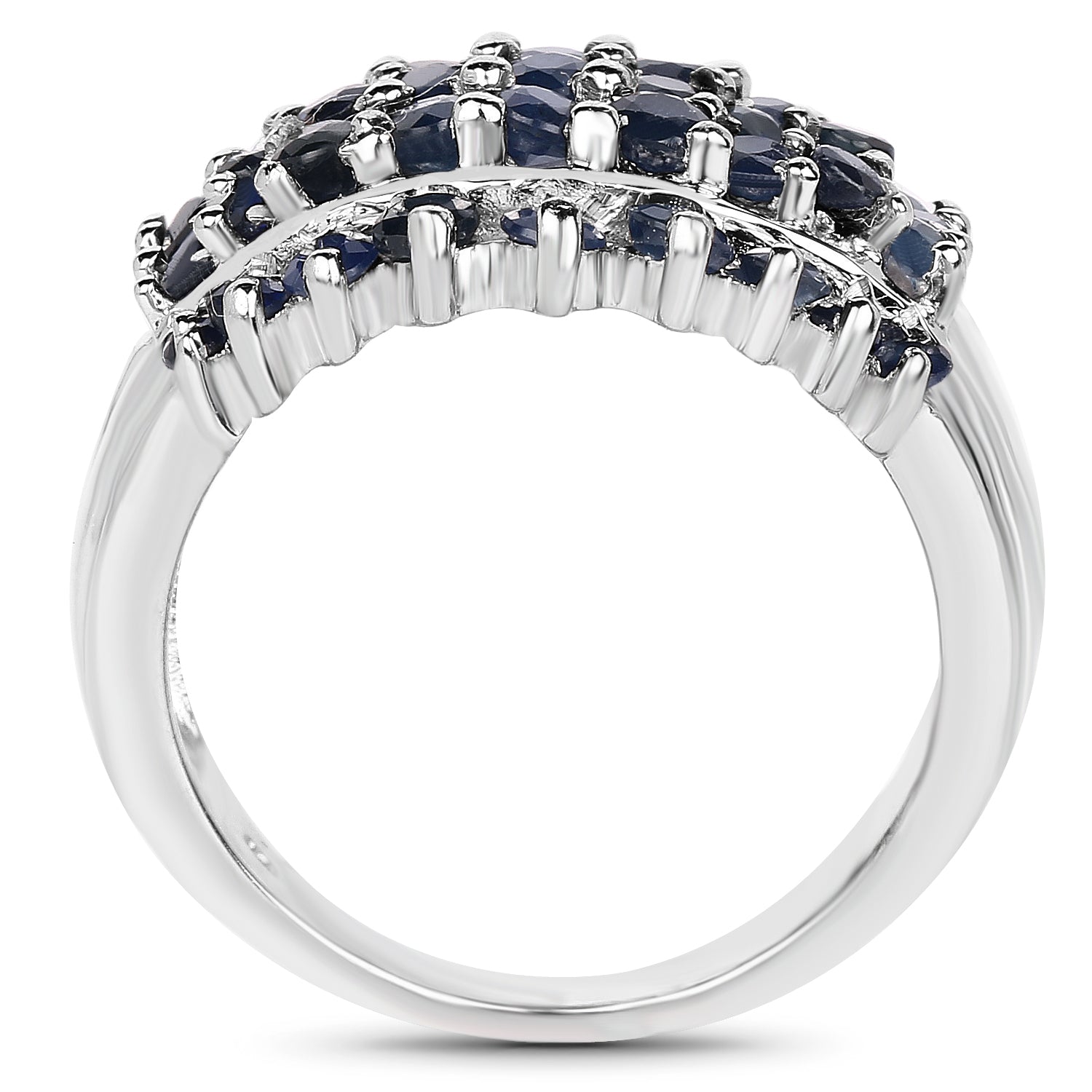 2.70 Carat Genuine Blue Sapphire .925 Sterling Silver Ring on sale at MyriadMart