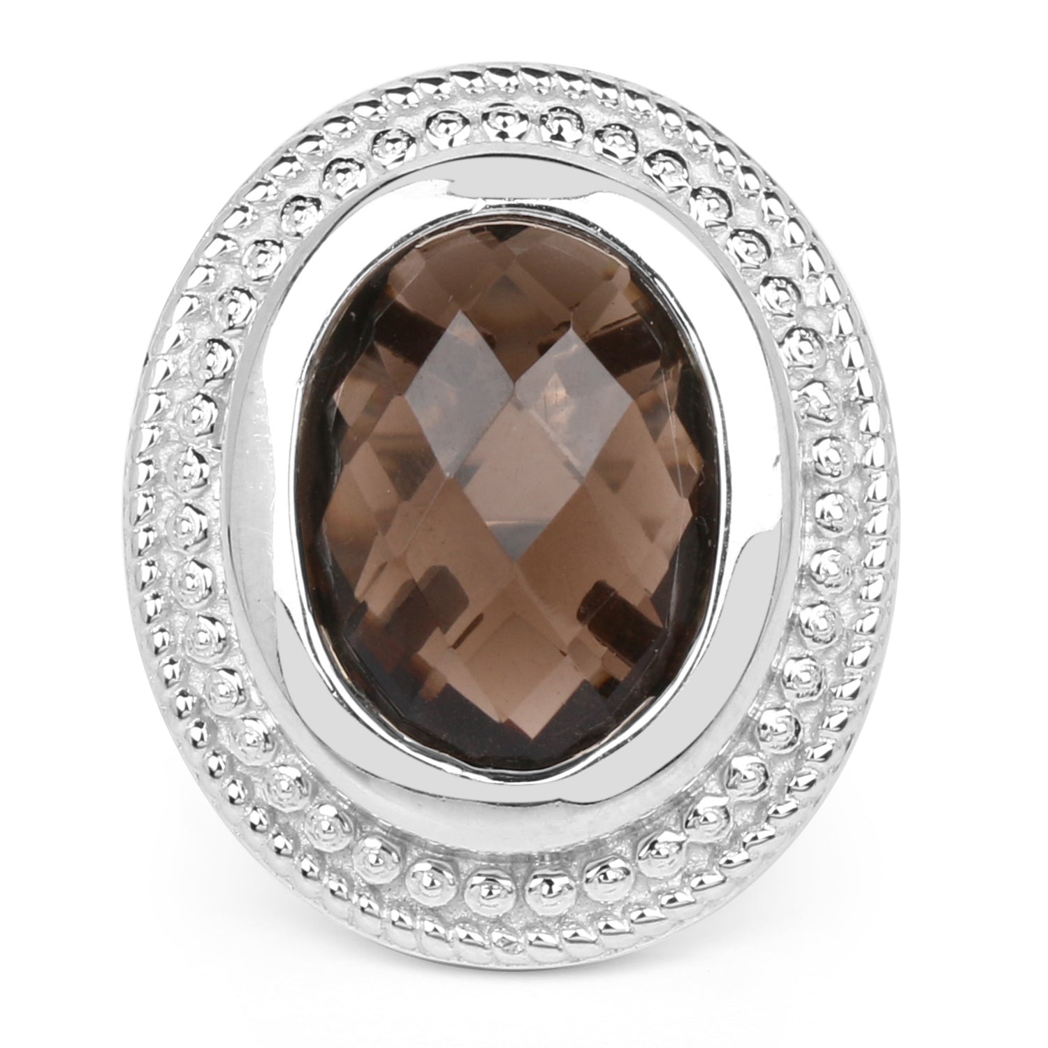 7.90 Carat Genuine Smoky Quartz .925 Sterling Silver Ring on sale at MyriadMart