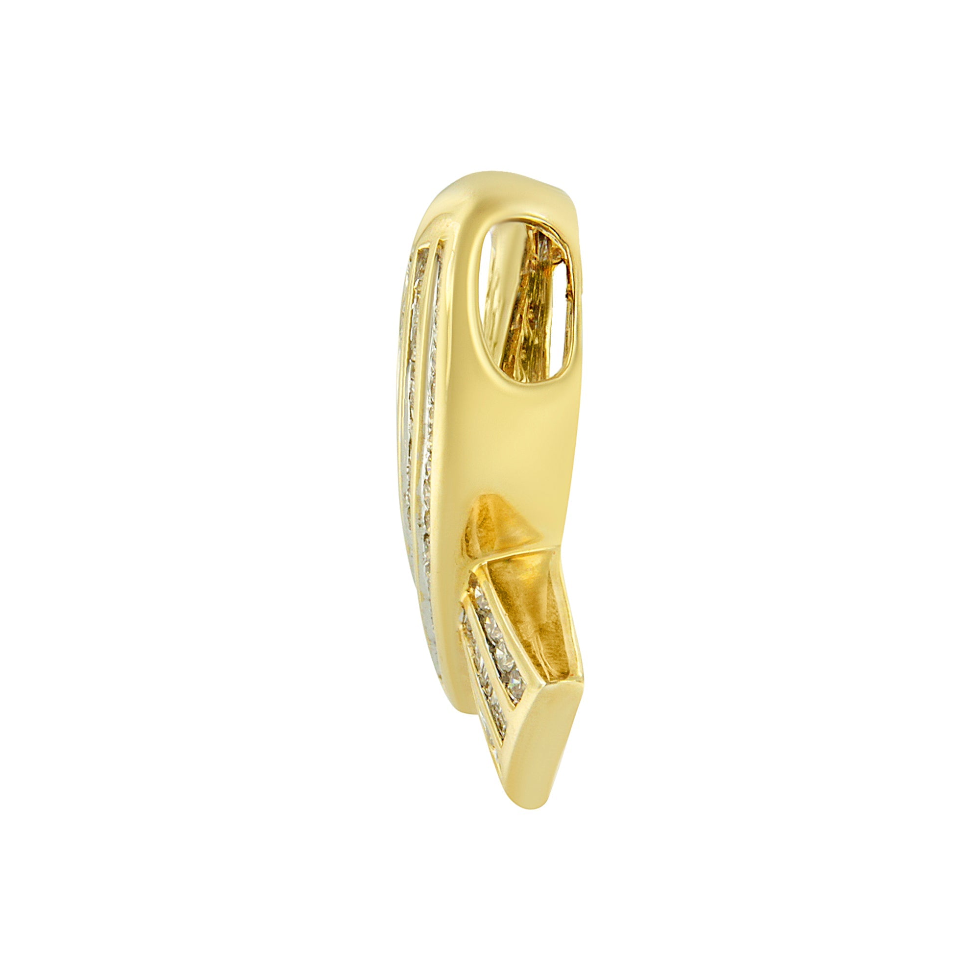 14K Yellow Gold 2 5/8 cttw Channel Set White Diamond Awareness Ribbon Pendant Necklace G-H Color, VS1-VS2 Clarity - NO CHAIN on sale at MyriadMart
