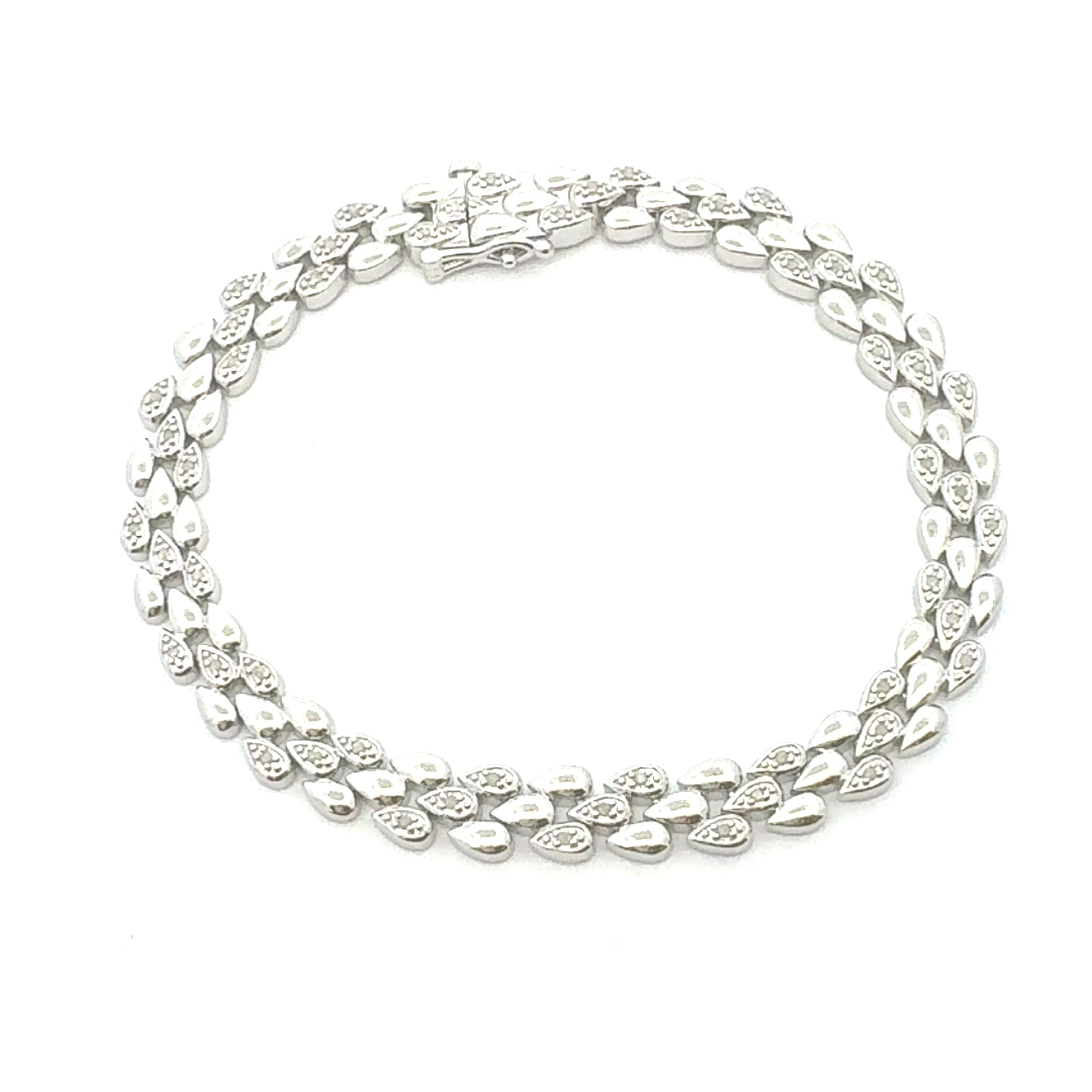 Genuine .25ct Diamond Tennis Bracelet Sterling Silver on sale at MyriadMart