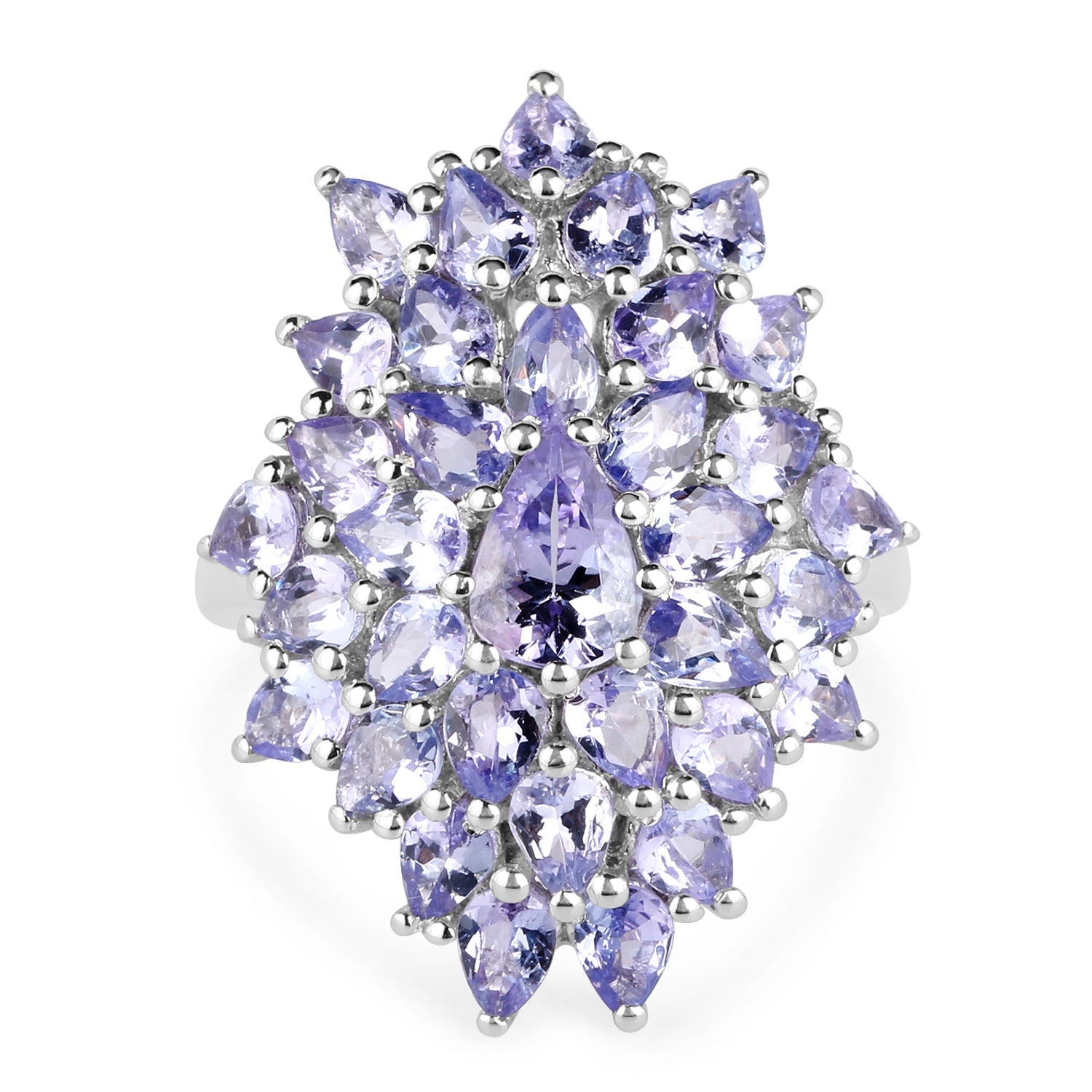 5.27 Carat Genuine Tanzanite .925 Sterling Silver Ring on sale at MyriadMart