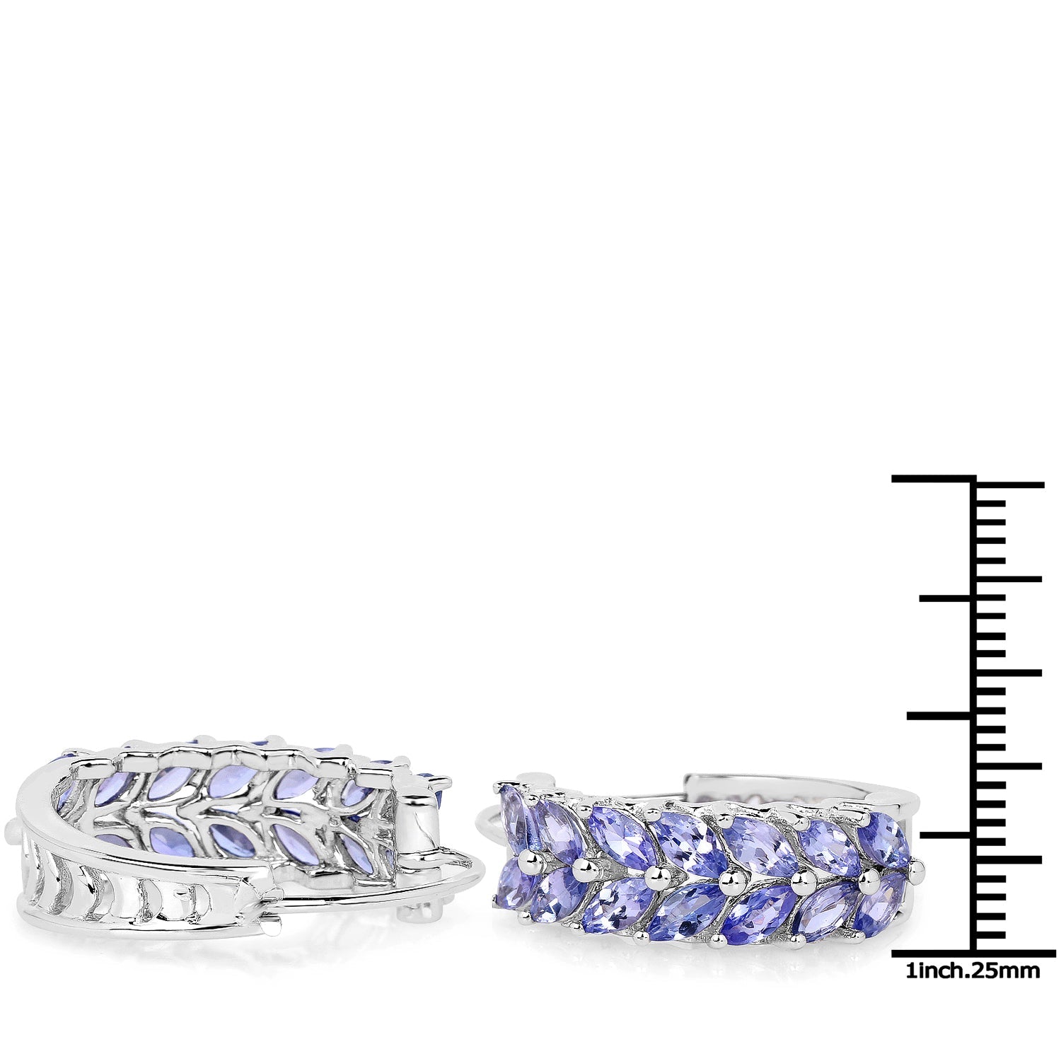 3.92 Carat Genuine Tanzanite .925 Sterling Silver Earrings on sale at MyriadMart