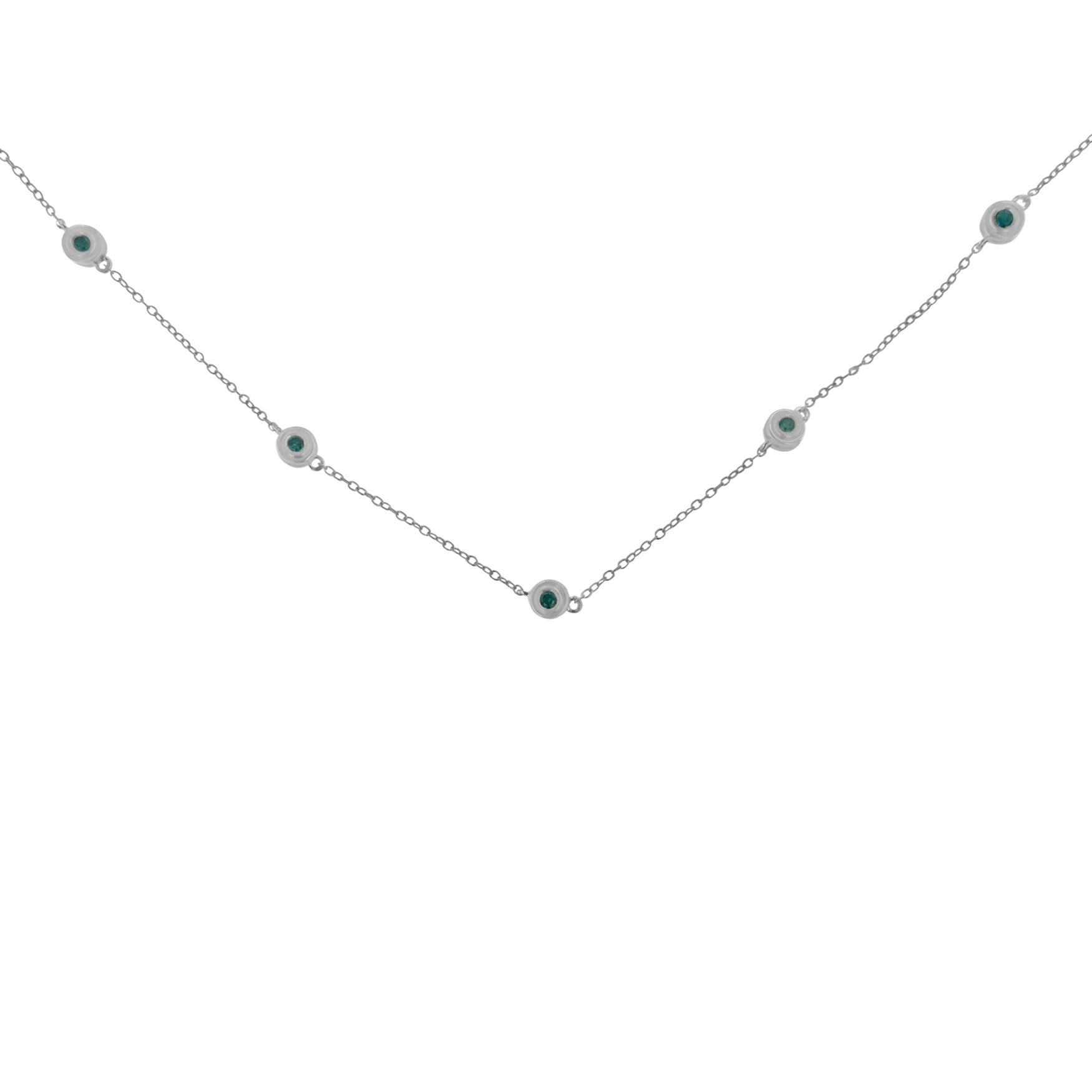 Sterling Silver Treated Diamond By Yard Necklace 3/4 cttw, Blue Color, I2-I3 Clarity on sale at MyriadMart