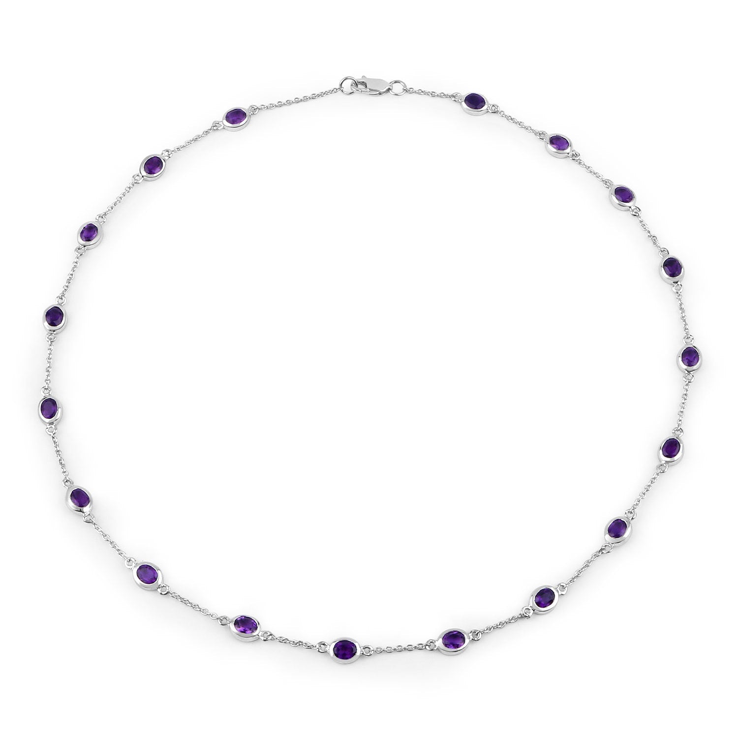 6.12 Carat Genuine Amethyst .925 Sterling Silver Necklace on sale at MyriadMart