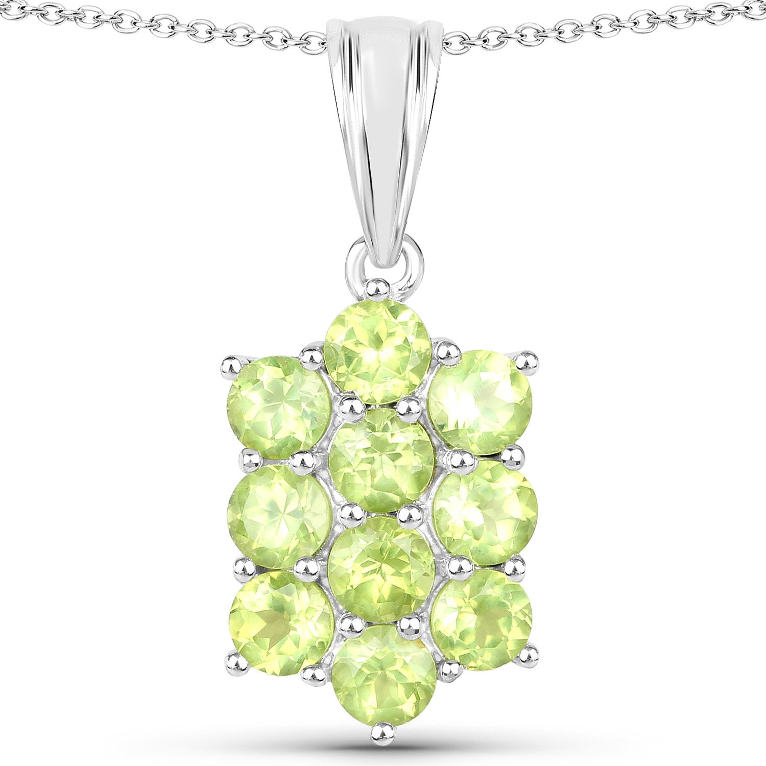 6.80 Carat Genuine Peridot .925 Sterling Silver 3 Piece Jewelry Set Ring, Earrings, and Pendant w/ Chain on sale at MyriadMart