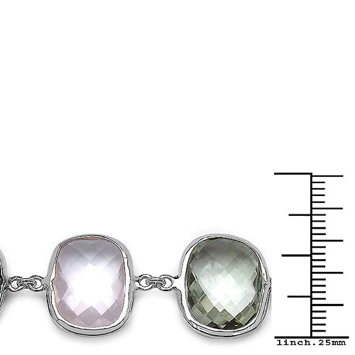 76.43 Carat Genuine Multi Stone .925 Sterling Silver Bracelet on sale at MyriadMart