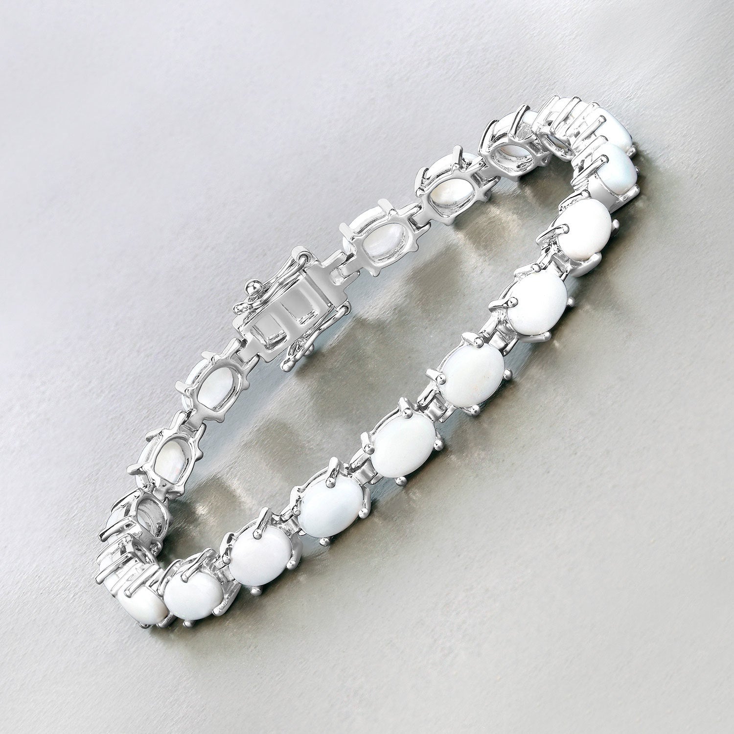 10.26 Carat Genuine Opal .925 Sterling Silver Bracelet on sale at MyriadMart