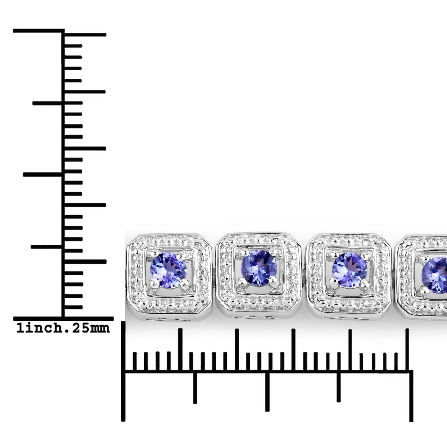 1.10 Carat Genuine Tanzanite .925 Sterling Silver Bracelet on sale at MyriadMart