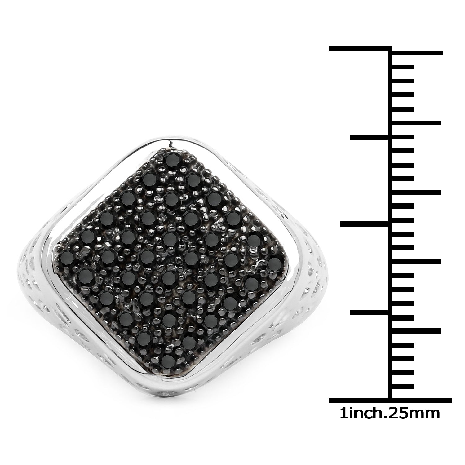 0.54 Carat Genuine Black Diamond .925 Sterling Silver Ring on sale at MyriadMart