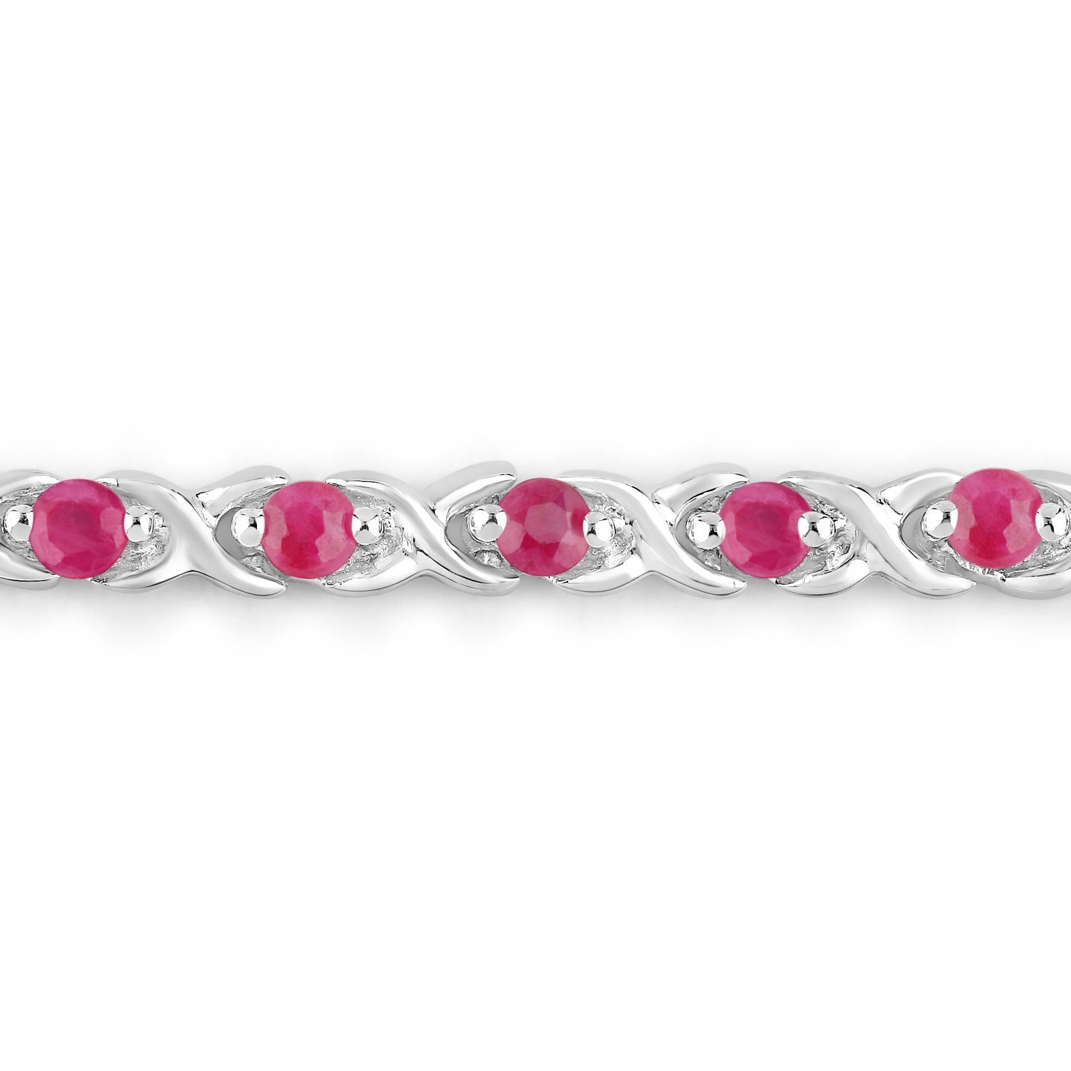 0.88 Carat Genuine Ruby .925 Sterling Silver Bracelet on sale at MyriadMart