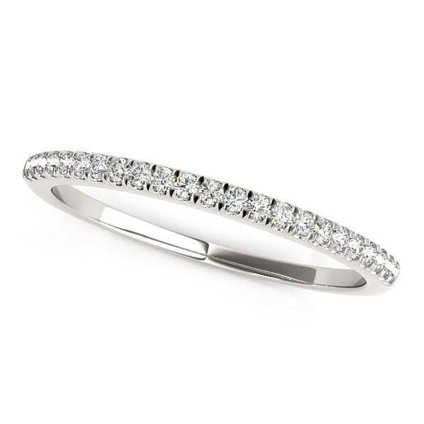 14k White Gold Scallop Style Setting Diamond Wedding Band 1/8 cttw on sale at MyriadMart