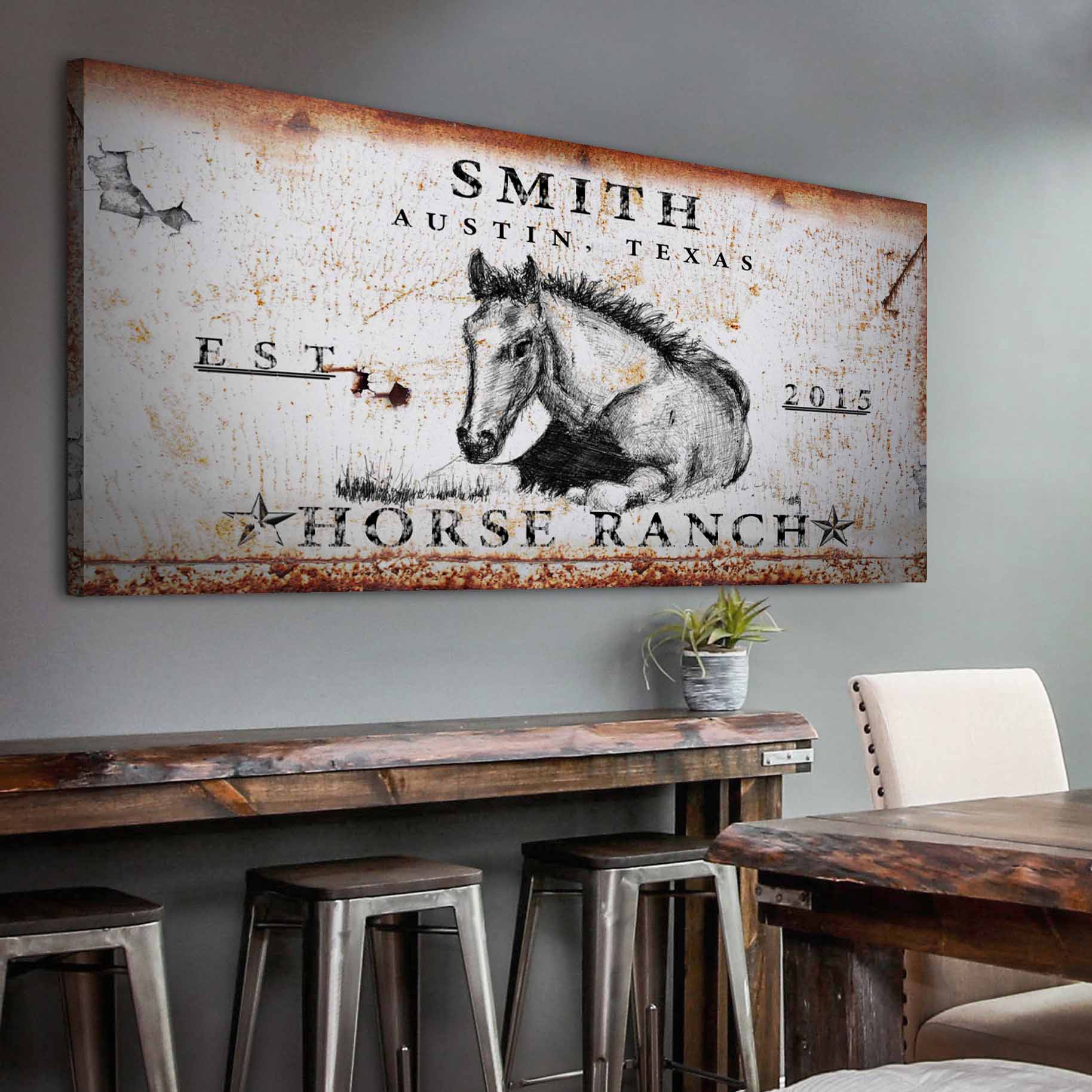Rustic Horse Ranch Sign IV on sale at MyriadMart