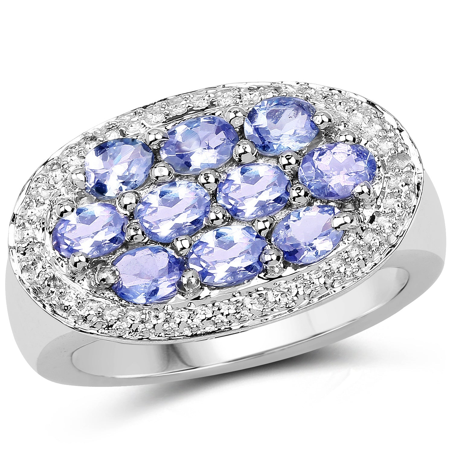 1.70 Carat Genuine Tanzanite .925 Sterling Silver Ring on sale at MyriadMart
