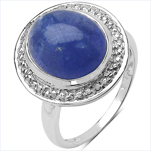 7.10 Carat Genuine Tanzanite .925 Sterling Silver Ring on sale at MyriadMart