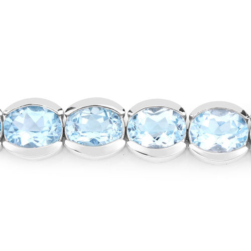 44.00 Carat Genuine Blue Topaz .925 Sterling Silver Bracelet on sale at MyriadMart