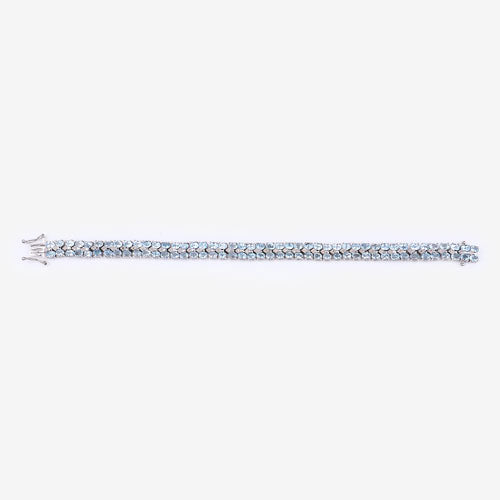17.22 Carat Genuine Blue Topaz and White Diamond .925 Sterling Silver Bracelet on sale at MyriadMart