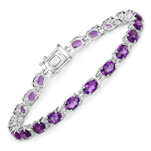 7.98 Carat Genuine Amethyst .925 Sterling Silver Bracelet on sale at MyriadMart