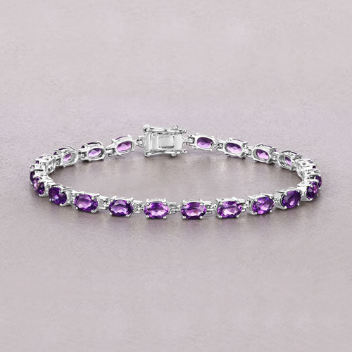 7.98 Carat Genuine Amethyst .925 Sterling Silver Bracelet on sale at MyriadMart