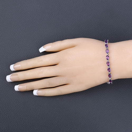 7.98 Carat Genuine Amethyst .925 Sterling Silver Bracelet on sale at MyriadMart