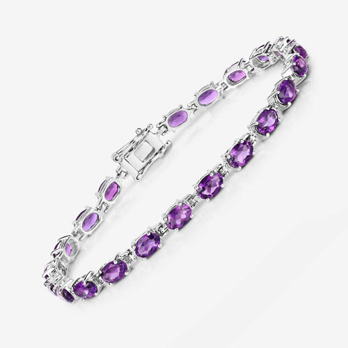 7.98 Carat Genuine Amethyst .925 Sterling Silver Bracelet on sale at MyriadMart