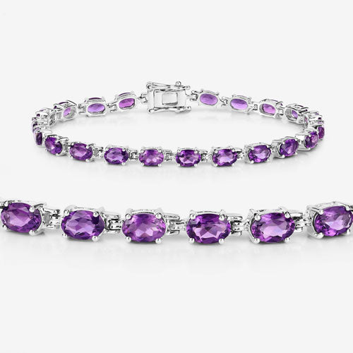 7.98 Carat Genuine Amethyst .925 Sterling Silver Bracelet on sale at MyriadMart