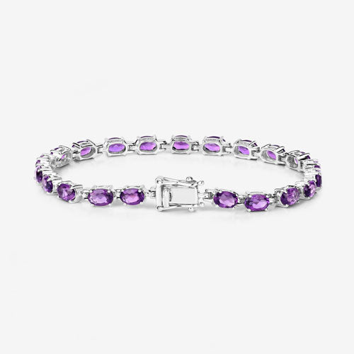 7.98 Carat Genuine Amethyst .925 Sterling Silver Bracelet on sale at MyriadMart