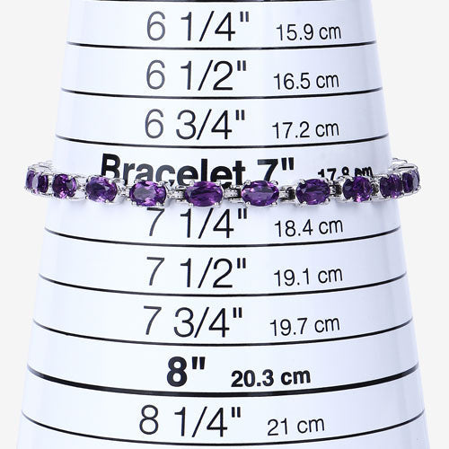 7.98 Carat Genuine Amethyst .925 Sterling Silver Bracelet on sale at MyriadMart