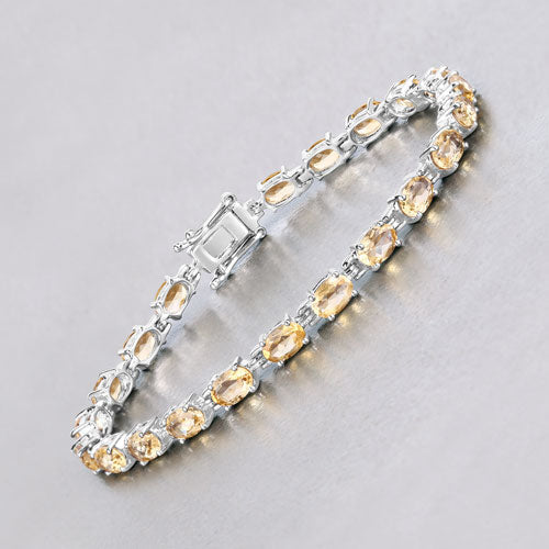 9.03 Carat Genuine Citrine .925 Sterling Silver Bracelet on sale at MyriadMart