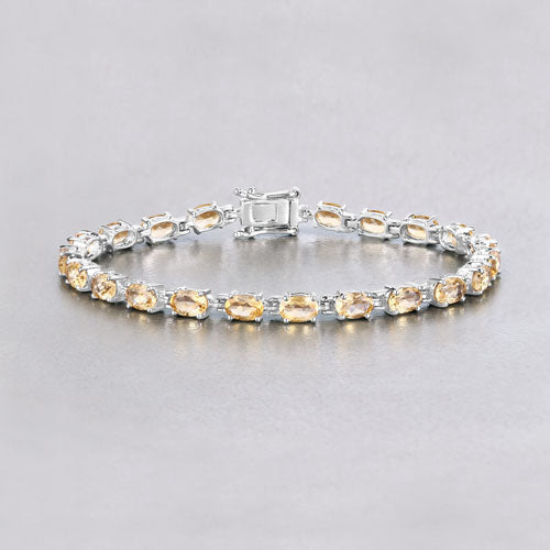 9.03 Carat Genuine Citrine .925 Sterling Silver Bracelet on sale at MyriadMart