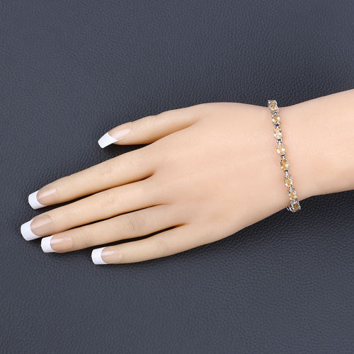 9.03 Carat Genuine Citrine .925 Sterling Silver Bracelet on sale at MyriadMart