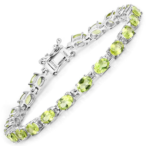8.61 Carat Genuine Peridot .925 Sterling Silver Bracelet on sale at MyriadMart
