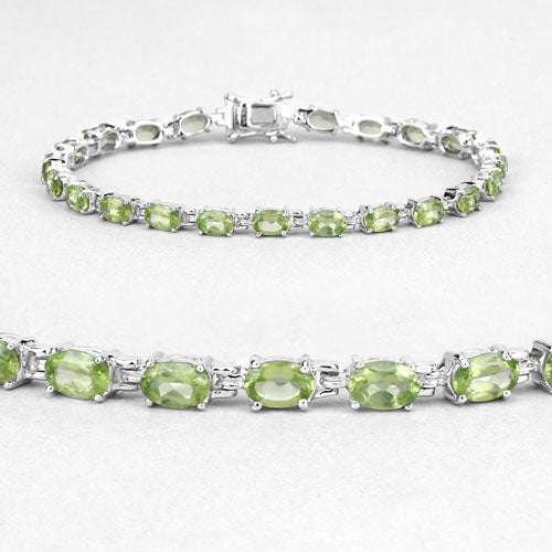 8.61 Carat Genuine Peridot .925 Sterling Silver Bracelet on sale at MyriadMart