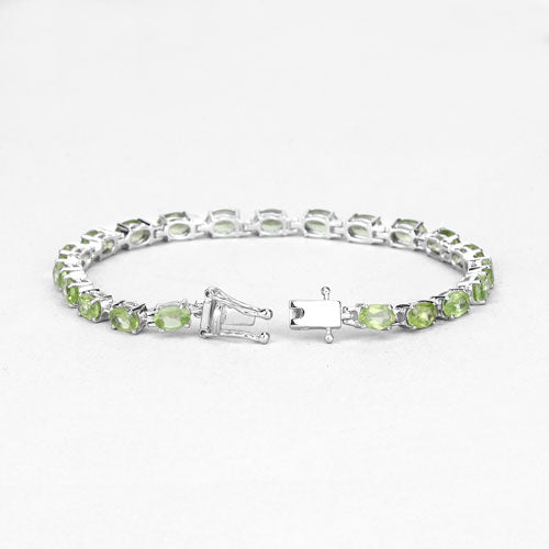 8.61 Carat Genuine Peridot .925 Sterling Silver Bracelet on sale at MyriadMart