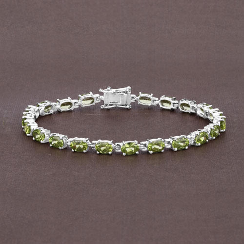 8.61 Carat Genuine Peridot .925 Sterling Silver Bracelet on sale at MyriadMart