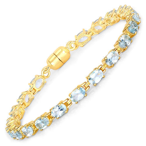 10.20 Carat Genuine Blue Topaz .925 Sterling Silver Bracelet on sale at MyriadMart