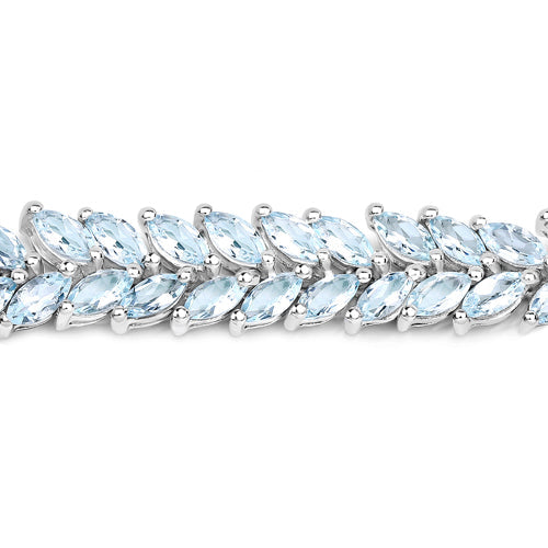 10.12 Carat Genuine Aquamarine .925 Sterling Silver Bracelet on sale at MyriadMart